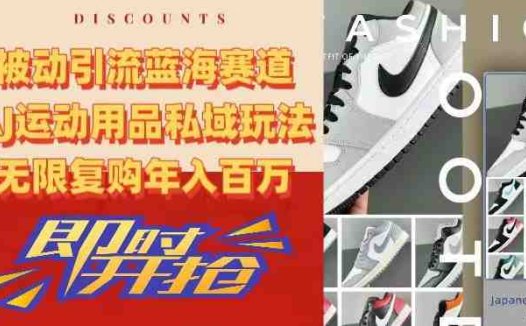被动引流蓝海赛道，AJ运动用品私域玩法，无限复购年入百万