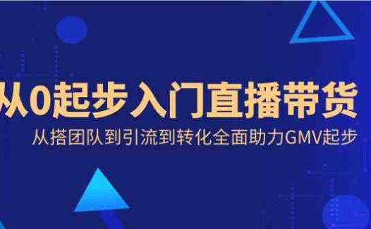从0起步入门直播带货，从搭团队到引流到转化全面助力GMV起步(全面解析直播带货从团队建设到引流转化的实战指南)