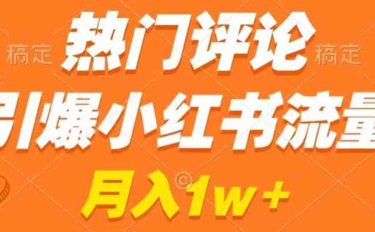 热门评论引爆小红书流量，作品制作简单，商单接到手软(揭秘小红书流量引爆秘诀热门评论与作品制作教程)