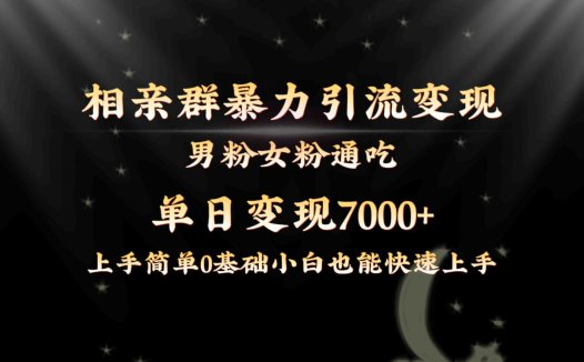 全网首发相亲群暴力引流男粉女粉通吃变现玩法，单日变现7000+保姆教学1.0