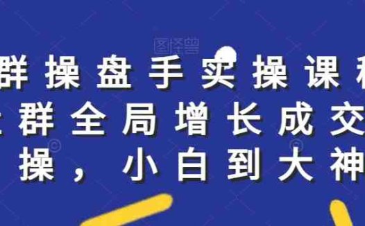 社群实操课程，社群全局增长成交实操，小白到大神