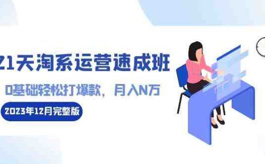 21天淘系运营-速成班2023年12月完整版:0基础轻松打爆款,月入N万-110节课