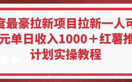 年度最豪拉新项目拉新一人可达40元单日收入1000＋红薯推广计划实操教程