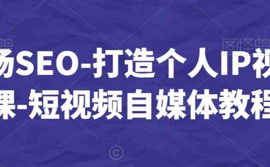 白杨SEO-打造个人IP视频课-短视频自媒体教程