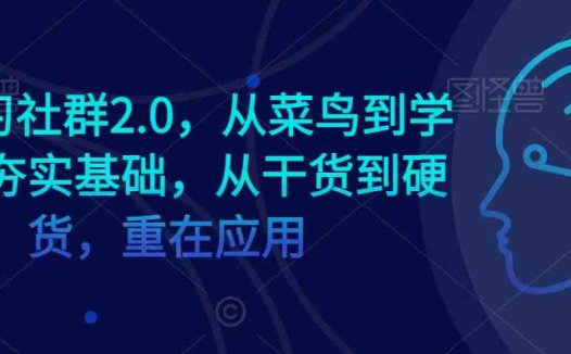 AI学习社群2.0,从菜鸟到学霸,夯实基础,从干货到硬货,重在应用