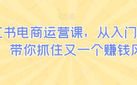 小红书电商运营课，从入门到精通，带你抓住又一个赚钱风口