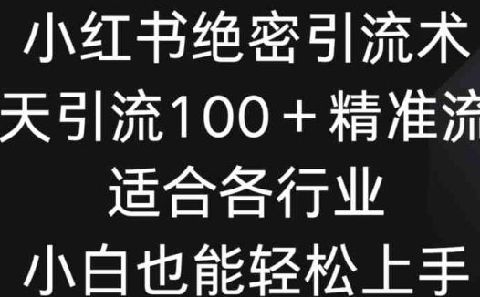 小红书绝密引流术，一天引流100+精准流量，适合各个行业，小白也能轻松上手