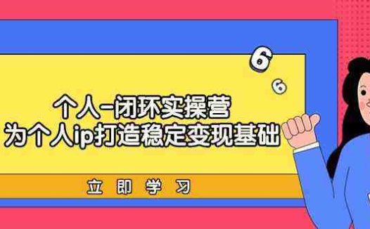 个人闭环实操营：个人ip打造稳定变现基础，带你落地个人的商业变现课