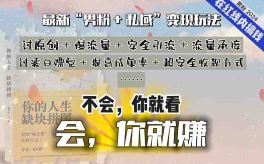 2024，“男粉+私域”还是最耐造、最赚、最轻松、最愉快的变现方式