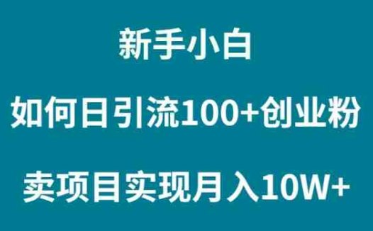 新手小白如何通过卖项目实现月入10W+