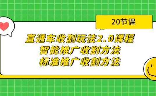 直通车收割玩法2.0课程：智能推广收割方法+标准推广收割方法（20节课）