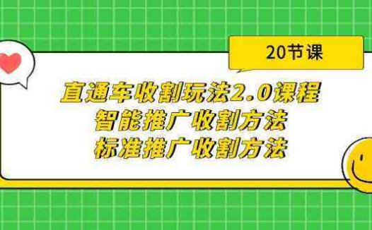 直通车收割玩法2.0课程：智能推广收割方法+标准推广收割方法（20节课）