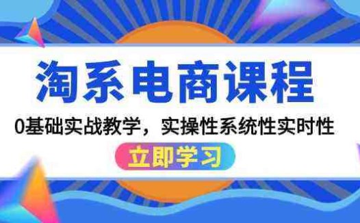 淘系电商课程，0基础实战教学，实操性系统性实时性（15节课）