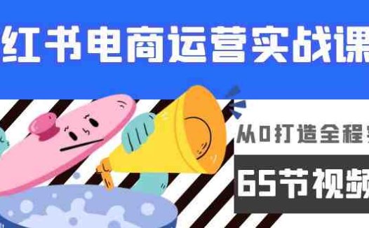 小红书电商运营实战课，​从0打造全程实操（65节视频课）