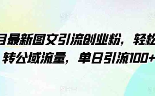 4月最新图文引流创业粉，轻松玩转公域流量，单日引流100+