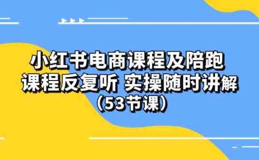 小红书电商课程及陪跑 课程反复听 实操随时讲解 （53节课）