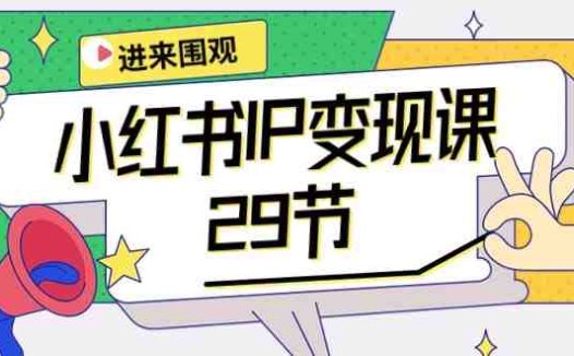 小红书IP变现课：开店/定位/IP变现/直播带货/爆款打造/涨价秘诀/等等/29节