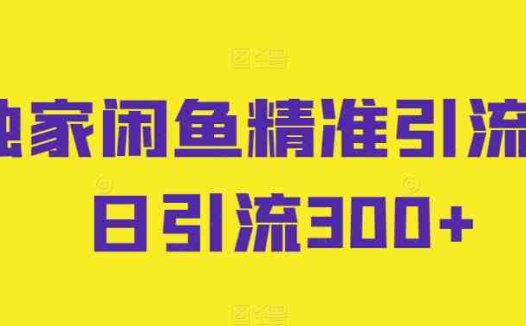 独家闲鱼精准引流，日引流300+