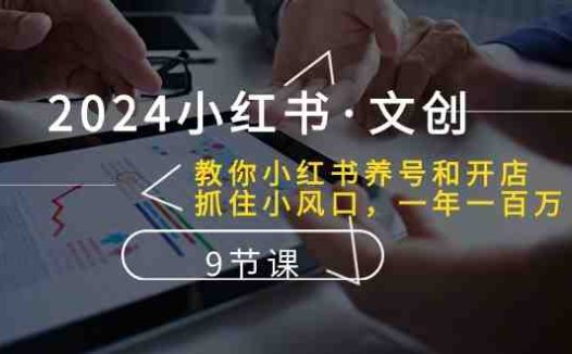 2024小红书·文创:教你小红书养号和开店、抓住小风口 一年一百万 (9节课)
