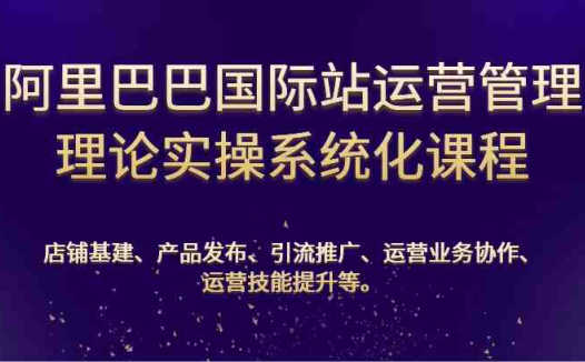 阿里巴巴国际站运营管理理论实操系统化课程：基建、发布、推广、协作、技能提升等