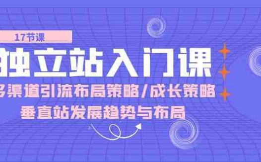 独立站 入门课：多渠道 引流布局策略/成长策略/垂直站发展趋势与布局