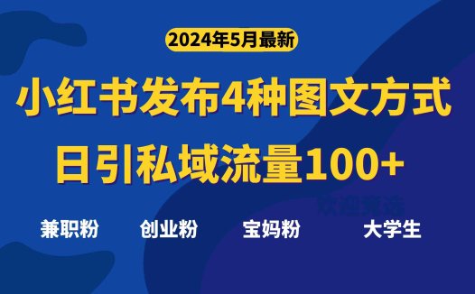 最新小红书发布这四种图文，日引私域流量100+不成问题，