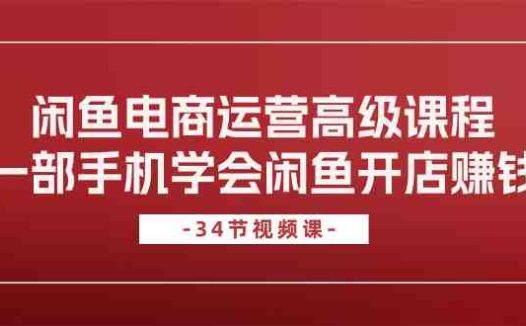 闲鱼电商运营高级课程,一部手机学会闲鱼开店赚钱(34节课)