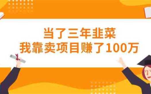 当了三年韭菜我靠卖项目赚了100万