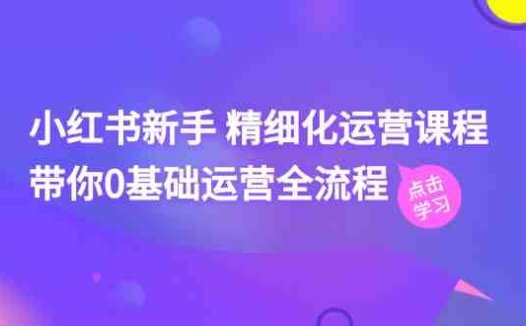 小红书新手 精细化运营课程，带你0基础运营全流程（41节视频课）