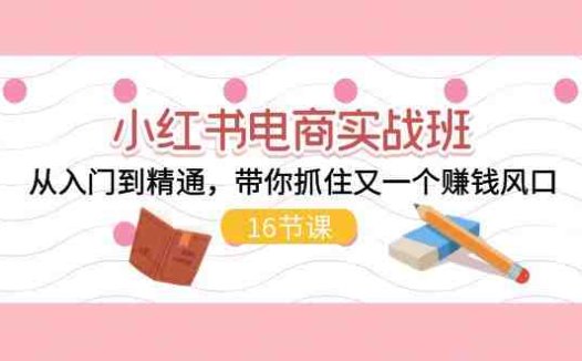 小红书电商实战班，从入门到精通，带你抓住又一个赚钱风口（16节）