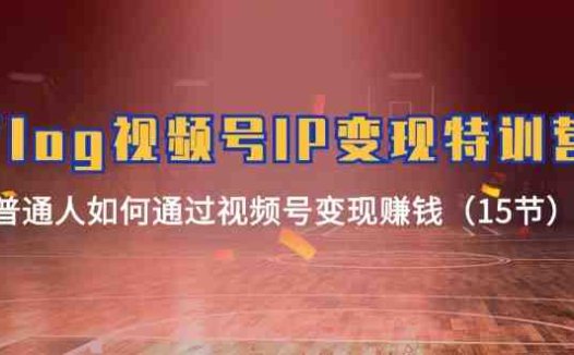Vlog 视频号IP变现特训营,普通人如何通过视频号变现赚钱(15节)