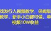 游戏发行人视频教学，保姆级实操教学，新手小白都可做，单条视频10W收益