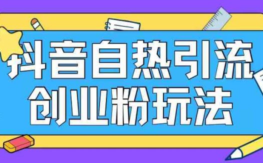 抖音引流创业粉自热玩法日引200+精准粉