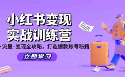 小红书变现实战训练营：定位·流量·变现全攻略，打造爆款账号秘籍