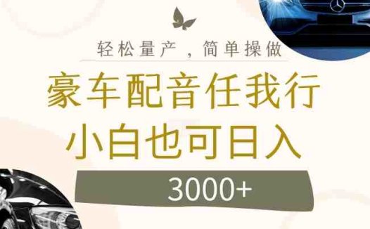 不为人知的暴力小项目，豪车配音，日入几张