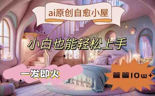 ai原创治愈小屋，小白也能轻松上手，一发即火，篇篇10w+