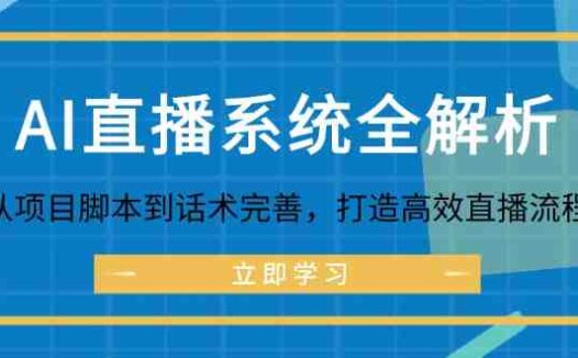 AI直播系统全解析：从项目脚本到话术完善，打造高效直播流程