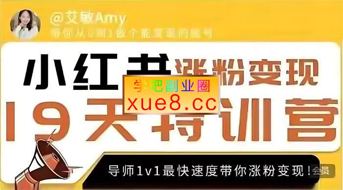 艾敏《19天小红书涨粉变现特训营》插图 艾敏《19天小红书涨粉变现特训营》