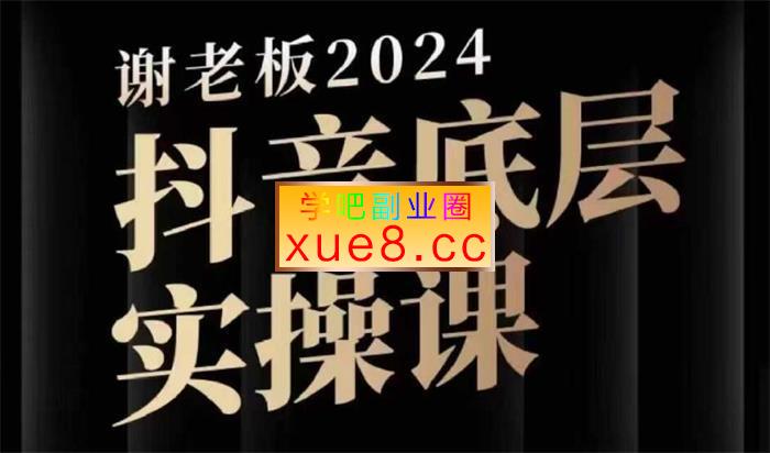 谢老板《2024抖音底层实操课》插图 谢老板《2024抖音底层实操课》