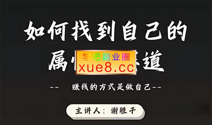 谢胜子《如何找到自己的属性与赛道》插图 谢胜子《如何找到自己的属性与赛道》